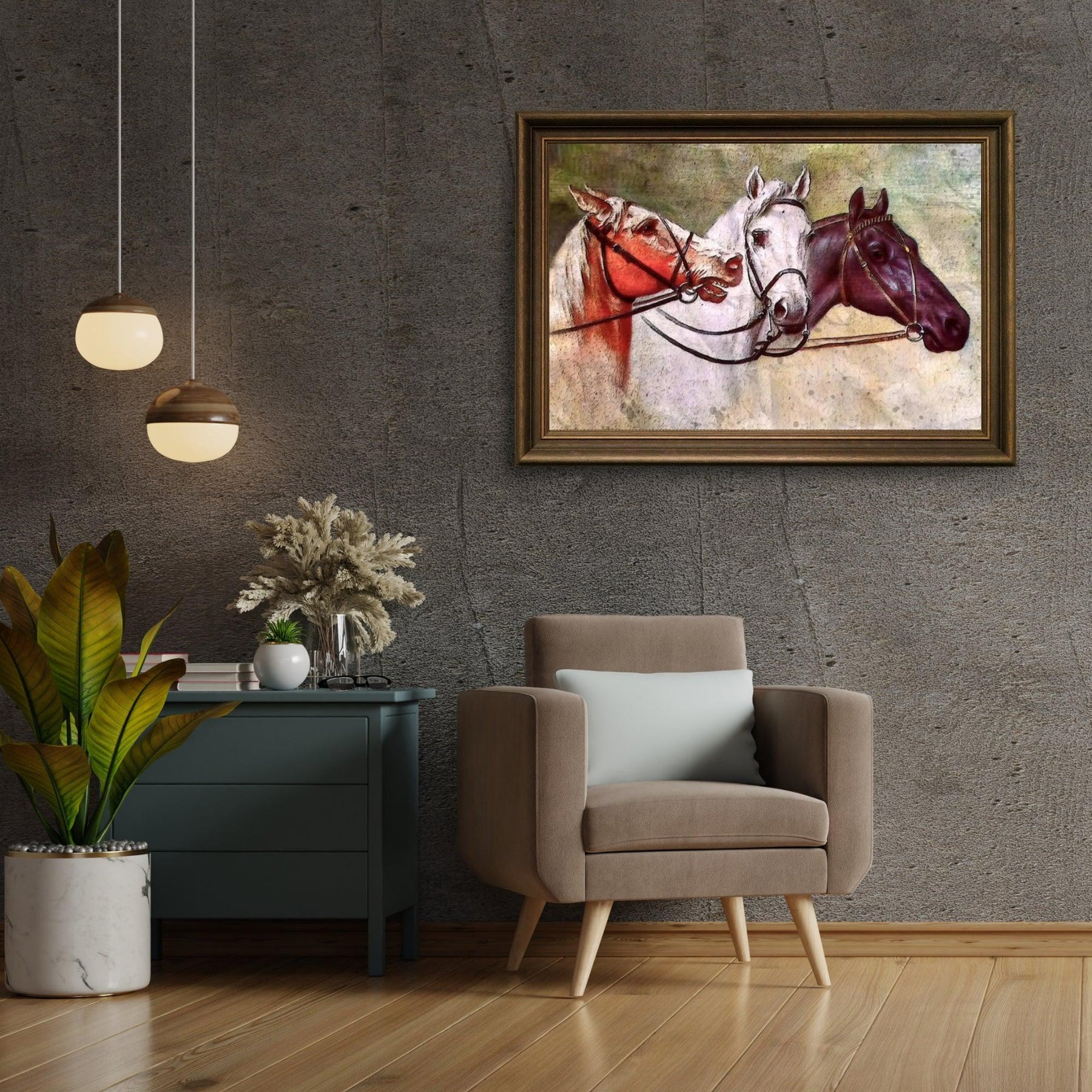 Diamond Painting Majestueuze drie paarden