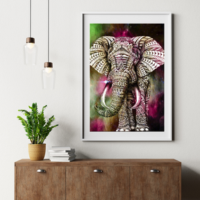 Diamond Painting Olifant Groen Roze - SEOS Shop ®