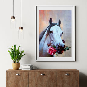 Diamond Painting Paard met roos - SEOS Shop ®