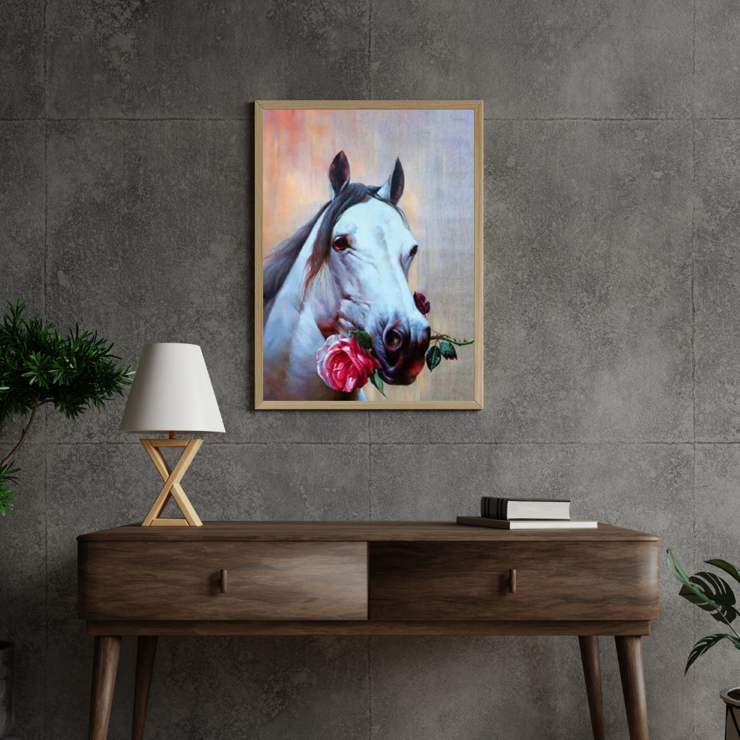 Diamond Painting Paard met roos - SEOS Shop ®