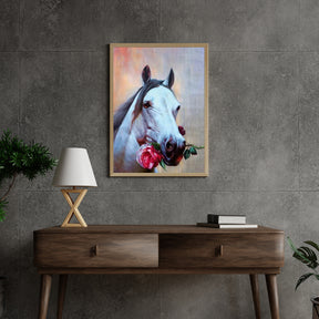 Diamond Painting Paard met roos - SEOS Shop ®