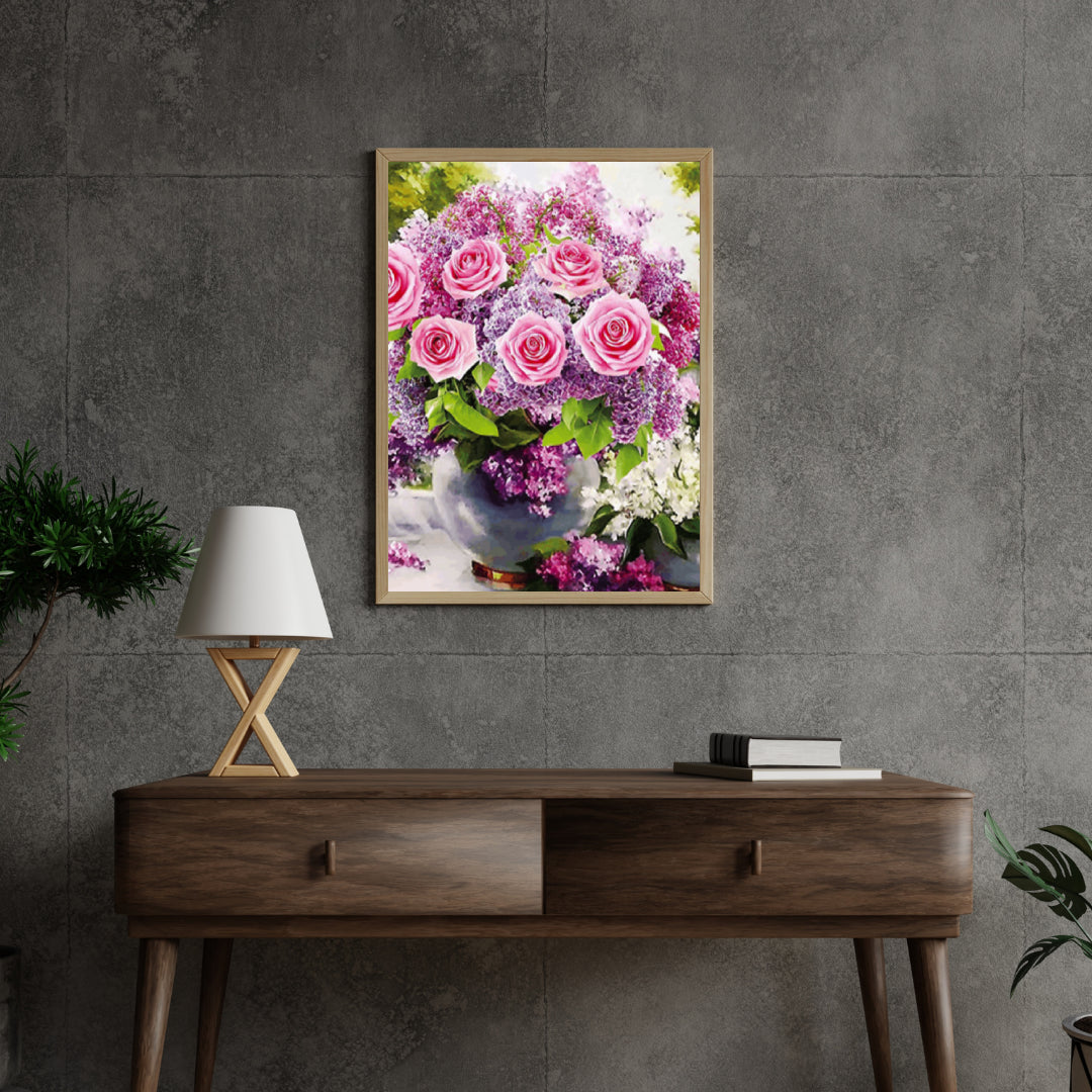 Diamond Painting Roze Rozen in vaas - SEOS Shop ®