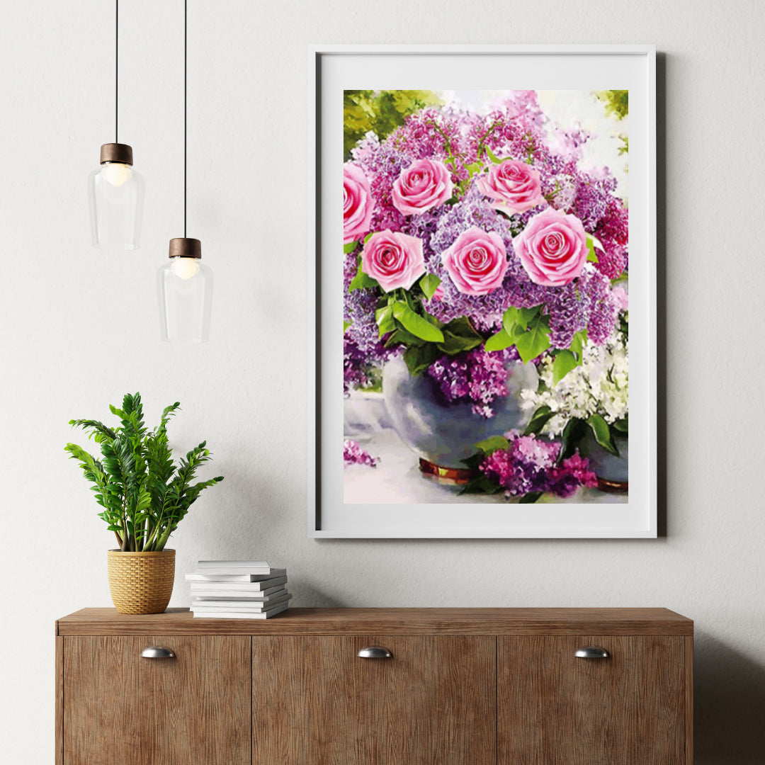 Diamond Painting Roze Rozen in vaas - SEOS Shop ®