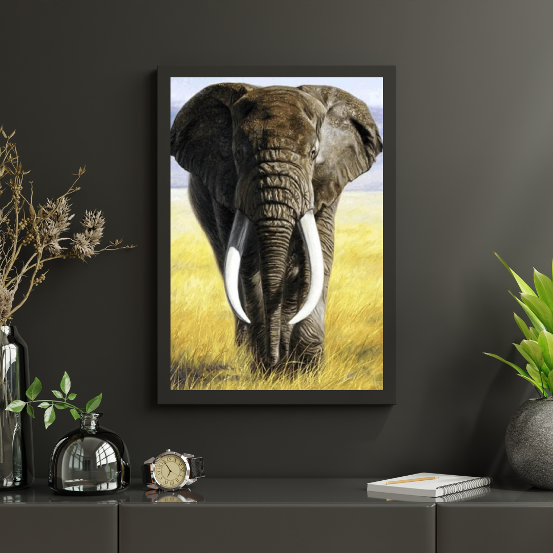 Diamond Painting Safari Olifant met slagtanden - SEOS Shop ®