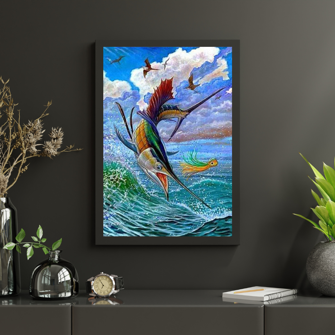 Diamond Painting Springende zeilvissen en vliegende vissen - SEOS Shop ®