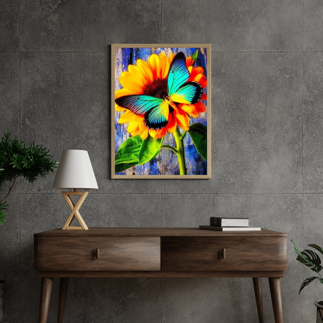 Diamond Painting Vlinder Met Zonnebloem - SEOS Shop ®