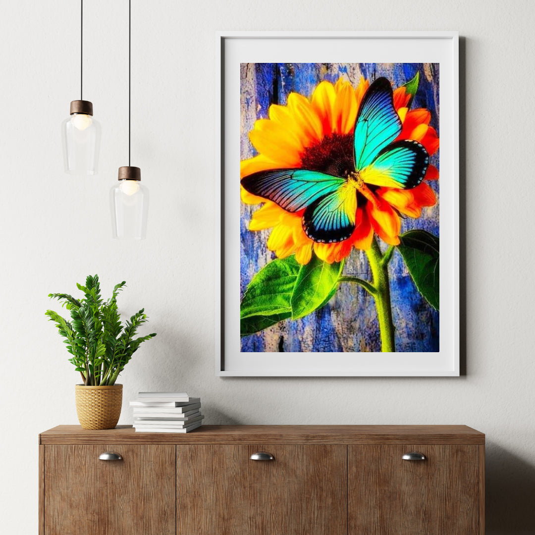 Diamond Painting Vlinder Met Zonnebloem - SEOS Shop ®