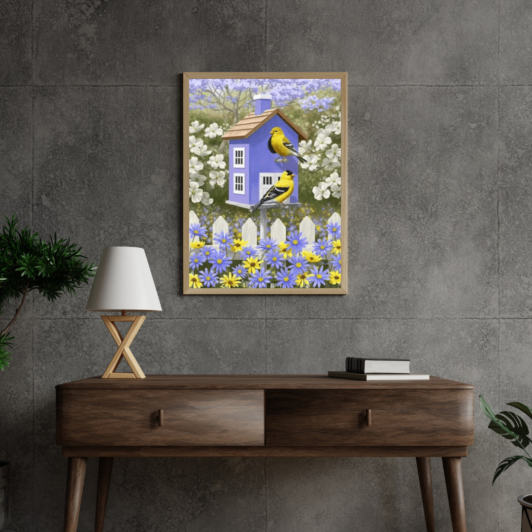 Diamond Painting Vogel in bloementuin - SEOS Shop ®