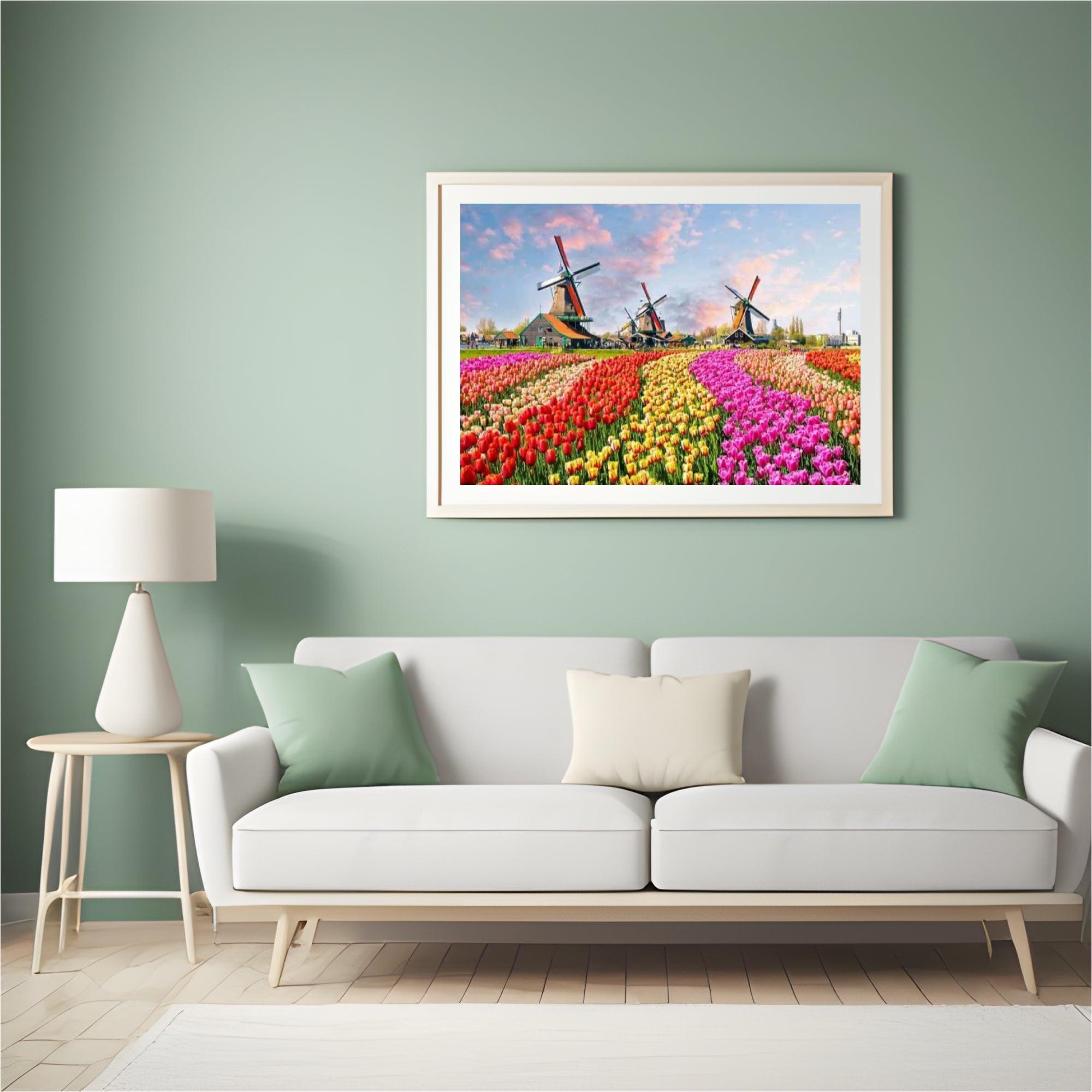 Diamond Painting Windmolens met Nederlandse tulpen - SEOS Shop ®