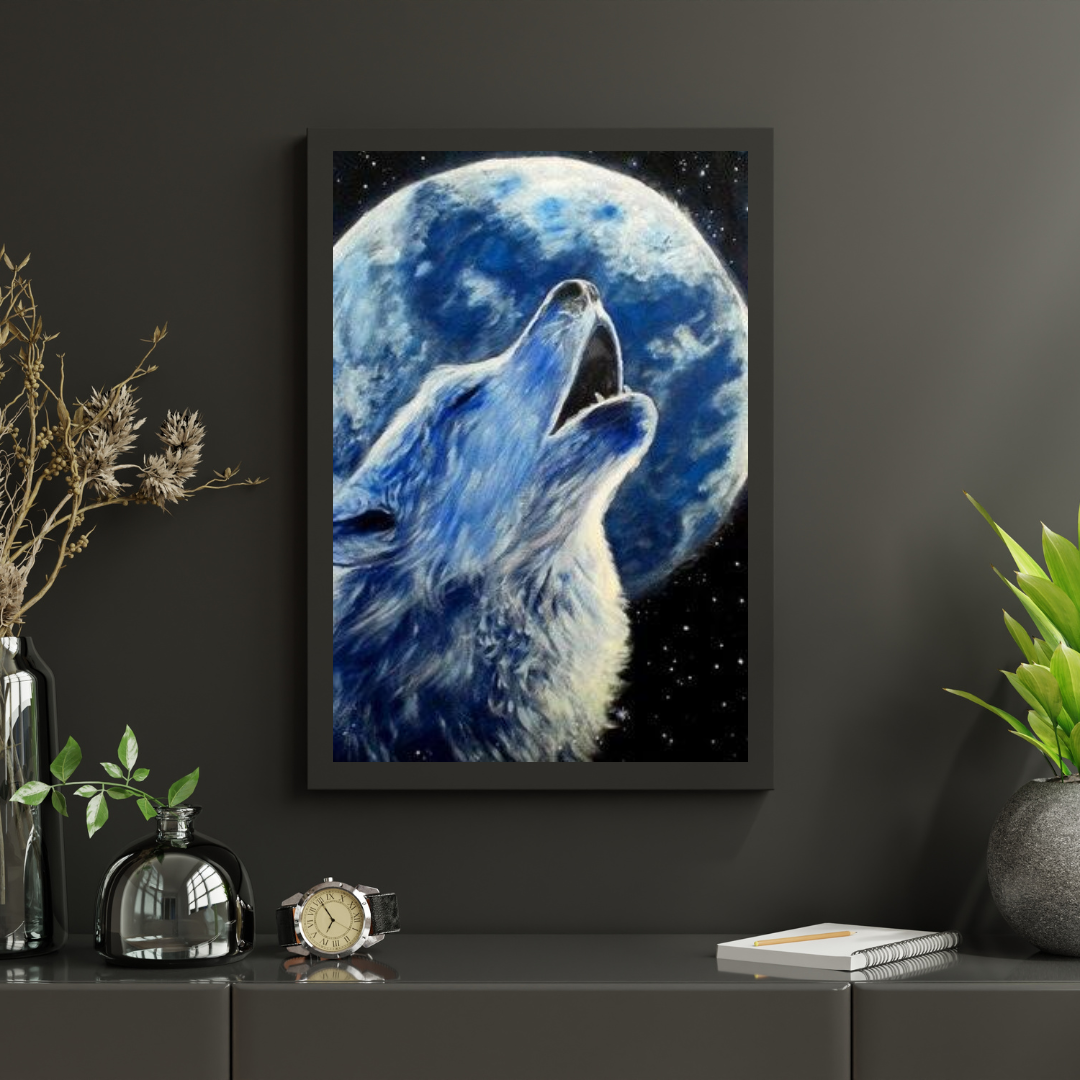 Diamond Painting Wolf en maan - SEOS Shop ®