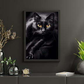 Diamond Painting Zwarte kat en gele ogen - SEOS Shop ®