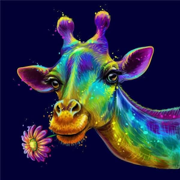 Diamond Painting Kleurrijke Giraffe - SEOS Shop ®