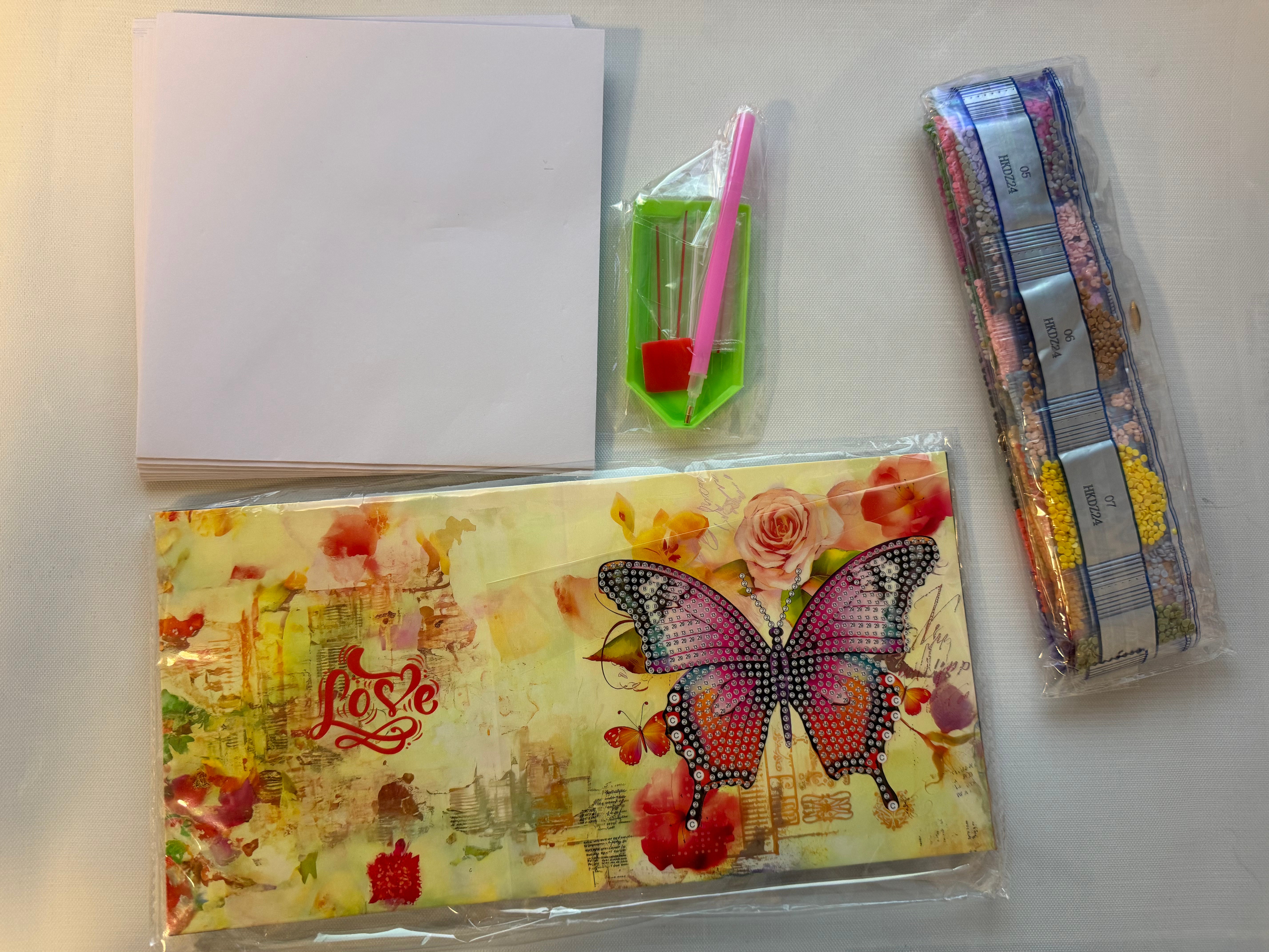 Diamond painting wenskaart - set van 12 - inclusief enveloppen