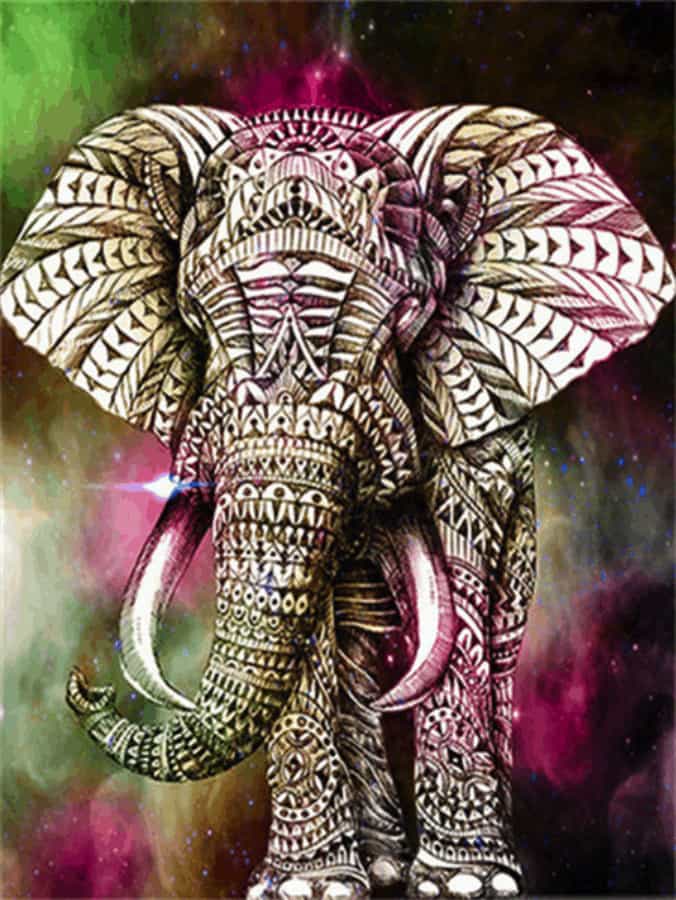 Diamond Painting Olifant Groen Roze - SEOS Shop ®