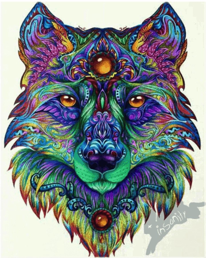 Diamond Painting Mandala Wolf – SEOS Shop ®