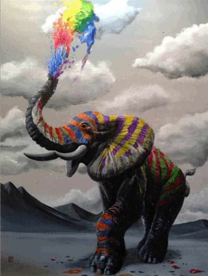 Diamond Painting Olifant met Kleuren explosie - SEOS Shop ®