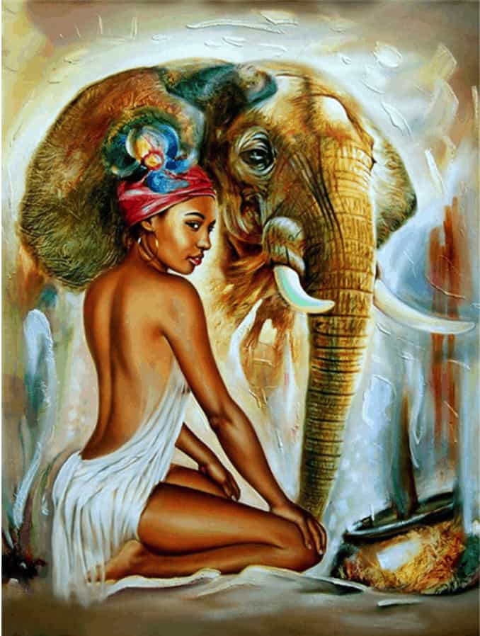 Diamond Painting Olifant met dame - SEOS Shop ®