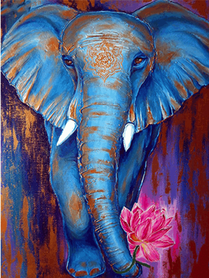 Diamond Painting Olifant met een Roze Lotus - SEOS Shop ®